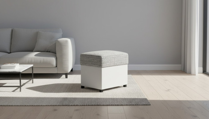 Hocker Poef Voetsteun Meubels Wonen Banken Zit Textiel Grijs