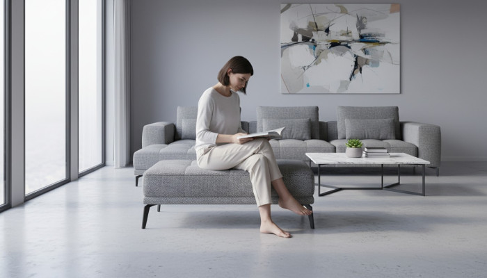Lounge voetenbankje Hocker xxl Club Ottomaanse Pufa leer textiel Ottomaanse ontwerper Nieuw.