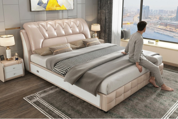 Designerbed met gestoffeerd ontwerp Luxe dubbele hotelbedden 180x200cm