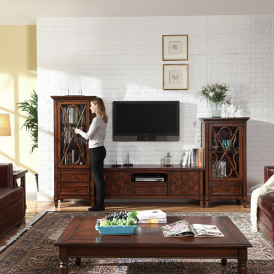 Woonwand Sideboard Ontwerp 2x Kast RTV Lowboard Dressoir 3-delig Set Vitrine