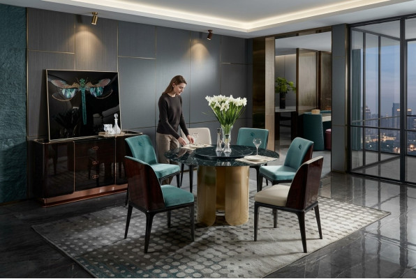 Stoelenset Eetkamer Lichtblauwe Stoel 4x Armstoel Modern Design Meubels Luxe Stoelen