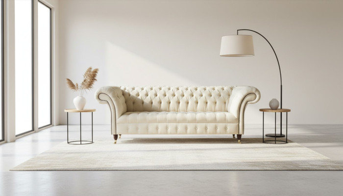 Chesterfield Room Creme Textile New Creative Modern Design Furniture Luxury Sofa