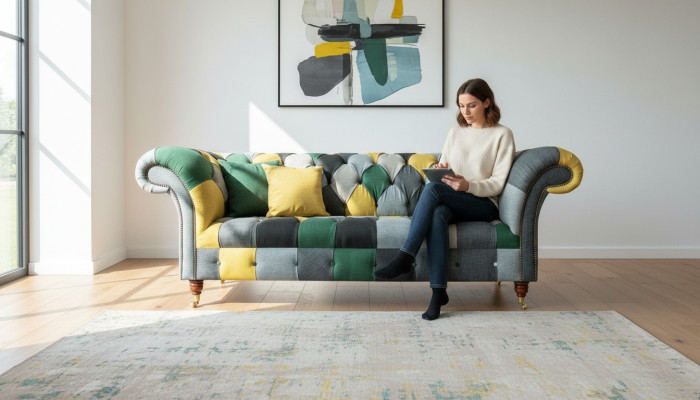 Chesterfield veelkleurige woonkamer modern design bankstellen bankstel nieuw creatief meubilair