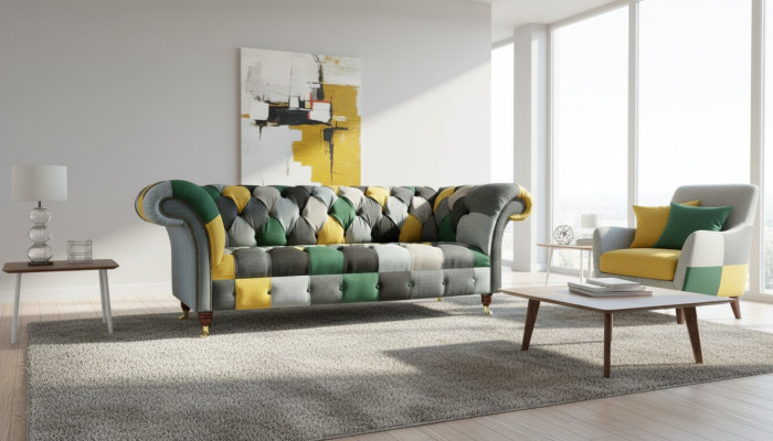 Chesterfield veelkleurige woonkamer modern design bankstellen bankstel nieuw creatief meubilair