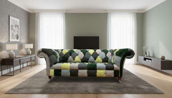 Chesterfield 3-zits bank met meerkleurig woonkamerdesign banken bank ontwerper meubels
