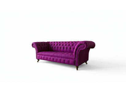 Chesterfield 3-zits bank in lila stof, ontwerp bankstellen, gestoffeerde banken, nieuw creatief sofa.