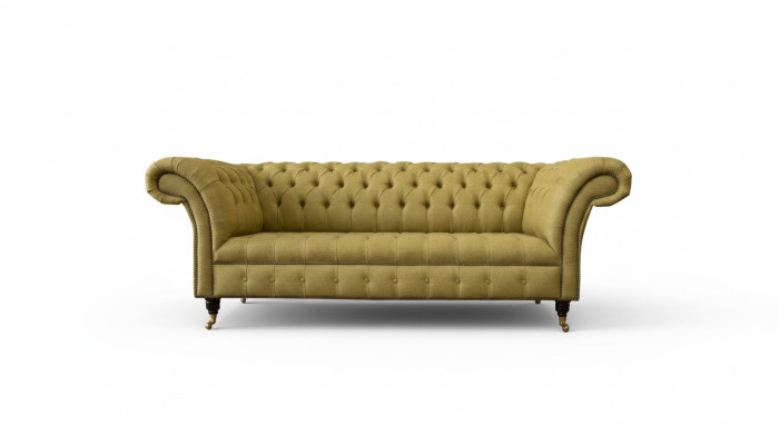 Chesterfield 3-zits Geel Woonkamer Design Bankstellen Beklede Bank Banken Stof