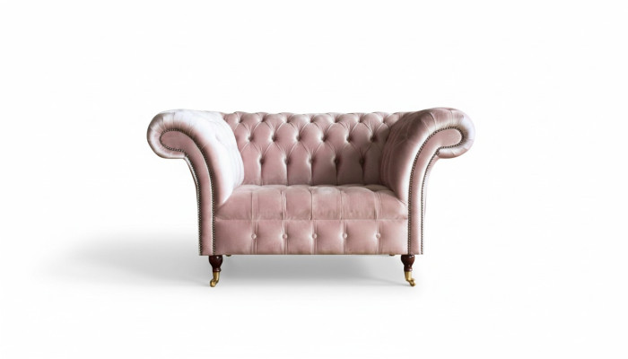 Chesterfield fauteuil roze textiel woonkamer modern design creatieve meubels nieuw