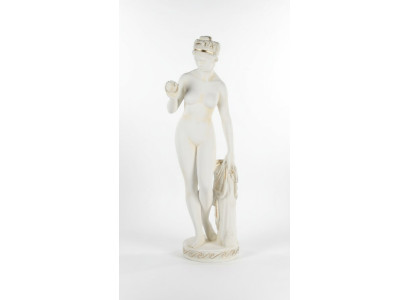 Antiek marmeren stijl standbeeld Eva met appel XXL figuur standbeelden sculptuur decoratie PG010