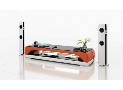 RTV TV dressoir Lederen glazen tafel tv-kast tafel Lowboard Mo.H