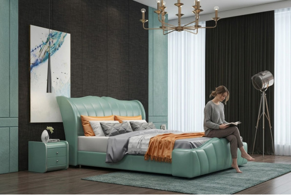 Klassiek bed tweepersoonsbedleren bed Chippendale slaapkamer
