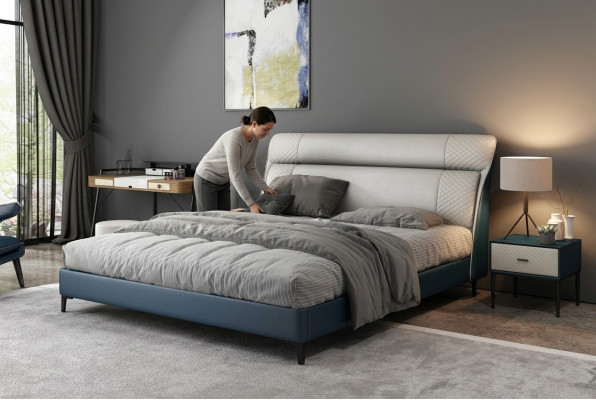 Luxe hotelbedden tweepersoonsbed ontwerp hout modern meubilair slaapkamer
