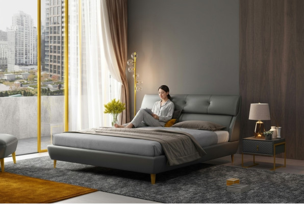 Slaapkamer hotelbedden tweepersoonsbedontwerp leren bedden 180x200cm