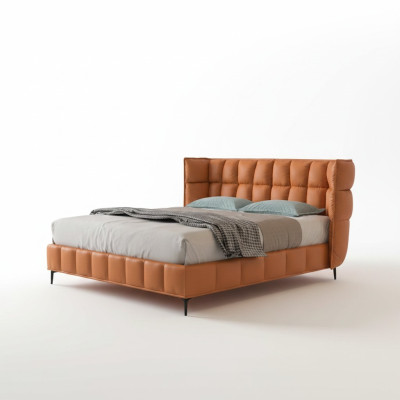 Bed bekleding design luxe hotelbedden tweepersoons 180x200cm leer dubbel.
