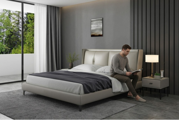 Bed Klassiek Gestoffeerd Bed Luxe Tweepersoons Slaapkamer Hout 180x200