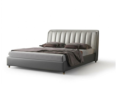 Ontwerper bed Slaapkamer bedden Textiel Leer Hotel Luxe Bekleding XXL Groot Hout