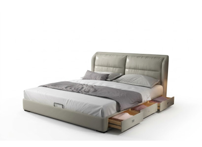 Ontwerper Bed Slaapkamer Bedden Textiel Leer Hotel Luxe Bekleding Fluweel Stof