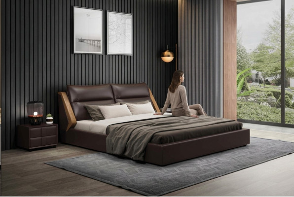 Bed bekleding ontwerp luxe dubbel hotelbedden huwelijk 180x200cm slaapkamer leer