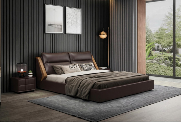 Bed bekleding ontwerp luxe dubbel hotelbedden huwelijk 180x200cm slaapkamer leer