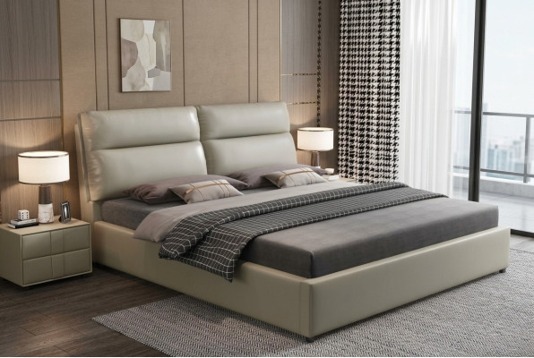 Design bed slaapkamer textiel lederen bekleding Moderne bedden 180x200cm.