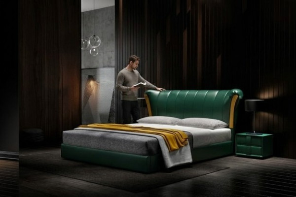 Beddenbekleding Klassiek tweepersoonsbed 180x200cm Houten bedden Slaapkamer