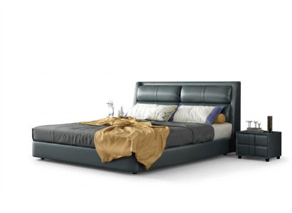 Leder Bedbekleding Ontwerp Luxe Tweepersoons Hotelbedden Slaapkamer Huwelijk 180x200 cm