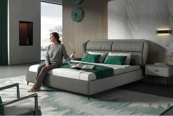 Bed Klassiek gestoffeerd luxe tweepersoons slaapkamer designbedden 180x200cm.