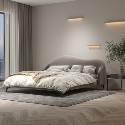Italiaanse slaapkamermeubelen gestoffeerd tweepersoonsbed design bedden