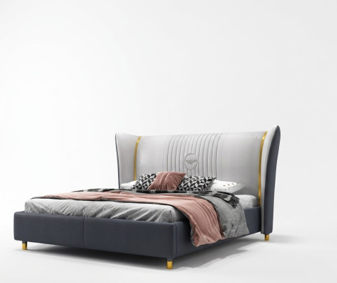 Ontwerper Tweepersoonsbed Bed Hotel Luxe Slaapkamer 150/180x200cm Leer