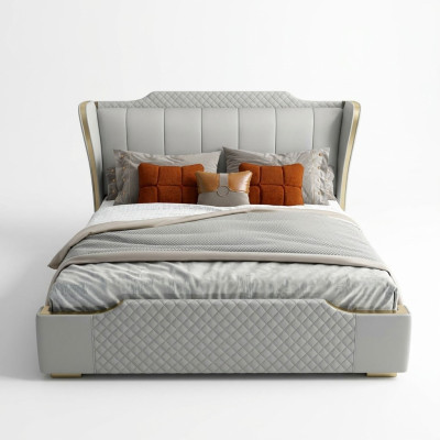 Ontwerper houten bed Luxe meubel Tweepersoonsbed Slaapkamer 180x200cm