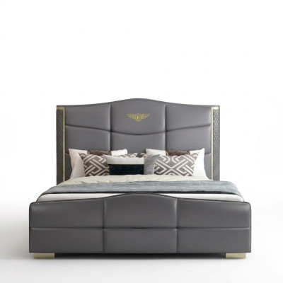Ontwerp tweepersoonsbed lederen bed bedden bed lederen bekleding Huwelijk 180x200cm