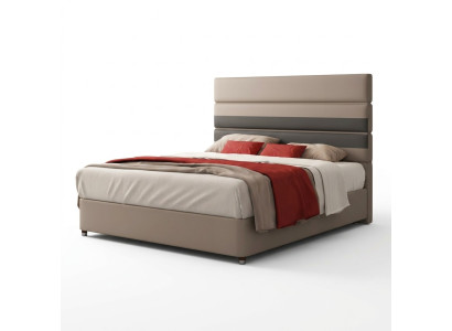 Leren gestoffeerd bed Bedden Hotel Luxe Designer Dubbelhuwelijk Slaapkamer Beige