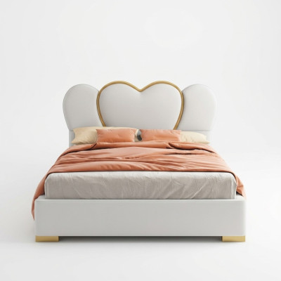 Luxe slaapkamerbed met gestoffeerd ontwerp Luxe tweepersoons hotelbedden leer