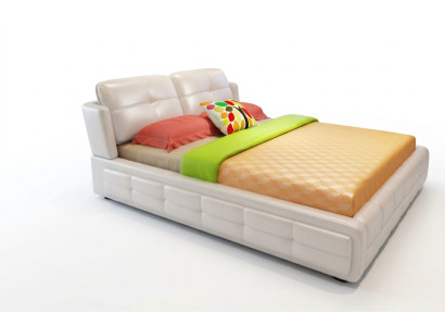 Luxe slaapkamerbed met gestoffeerde decoratief ontwerp van 180x200 cm, dubbele hotelbedden.