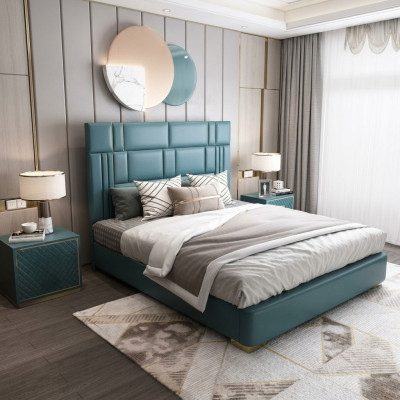 Luxe hotelbedden met een tweepersoons gevoerd bedframe van 180x200.