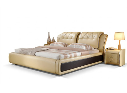 Luxe slaapkamer bed gestoffeerd design dubbele hotelbedden leren bed