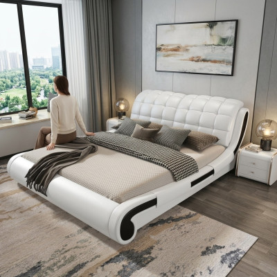 Tweepersoonsbed Bed Huwelijksbed Design Bed Gestoffeerd Bed Designbed Leren Bedden