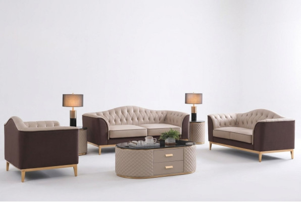 Compleet set bankstel 3+2+1 zitsbank ontwerp bank woonlandschap