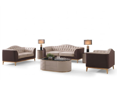 Luxemeubilair bankstel bank bank decoratie bekleding 3+2+1 zits + salontafel