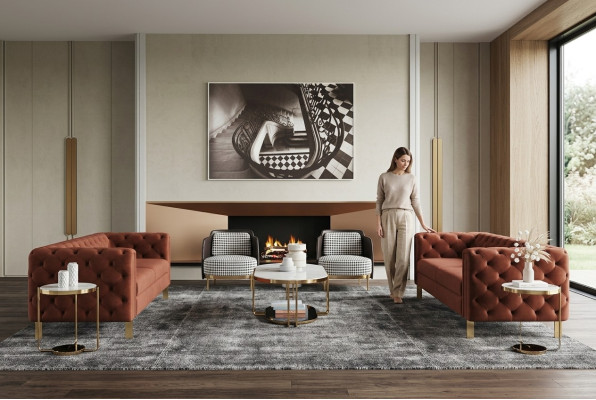 Bankstelset Zitkussen 4-delig. Woonkamerset Bankstellen Luxe