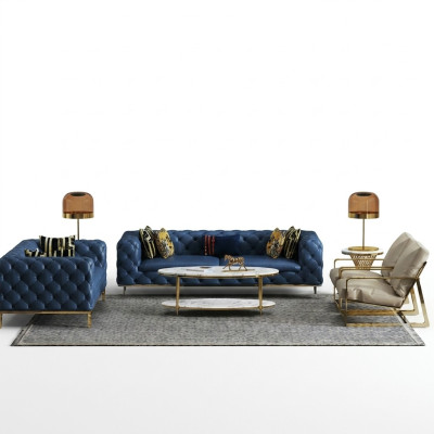Compleet set bankstel 3 2 1 1 zits luxe designer 4-delig leren bankstel