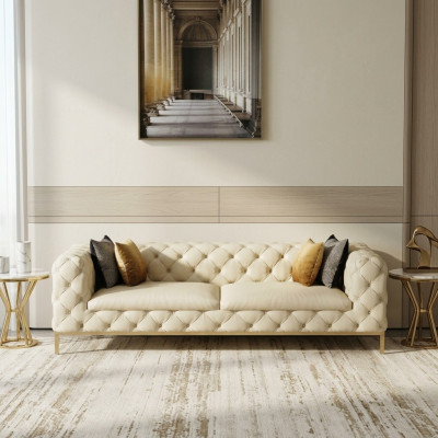 Chesterfield Bank Bank Bekleding 3-zits Bankstellen Zitcombinatie Bankstellen Wit