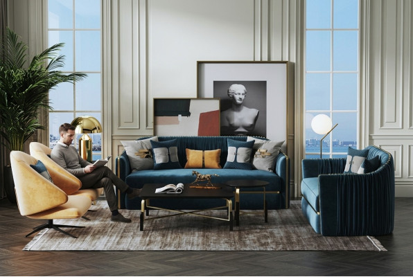 Sofa set 3+2 zits set Design Bank Kussens Decor Banken Bank Modern