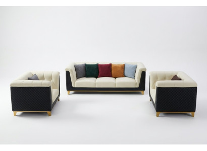 Sofagroep Leren Bankstellen Design Modern Bankstel 3+2+1