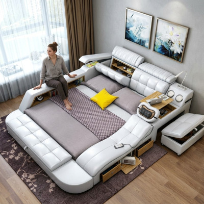 Bed Multifunction - Safe - Heat Lounger - USB - Sound Double Beds