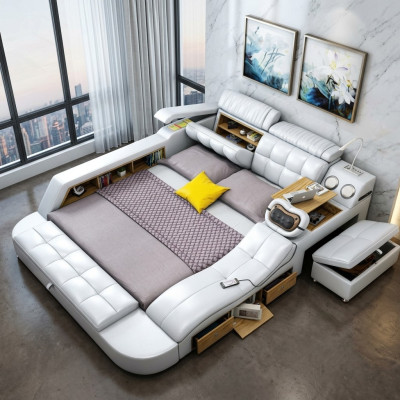 Bed Multifunction - Safe - Heat Lounger - USB - Sound Double Beds