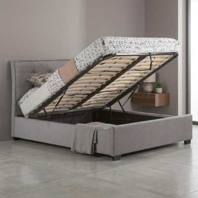 Chesterfield Design Gestoffeerd Engels Bed Tweepersoonsbed Grijs Bedden 160/180x200