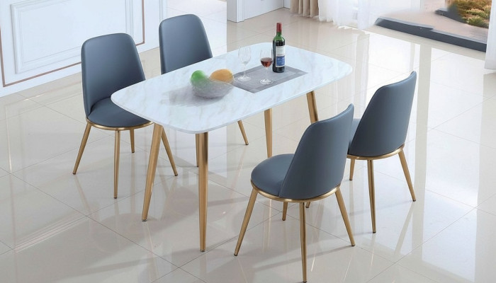 Compleet set eettafel + 4 stoelen eetkamerset eetgroep tafels 5-delig