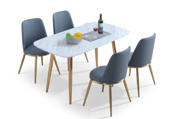 Compleet set eettafel + 4 stoelen eetkamerset eetgroep tafels 5-delig