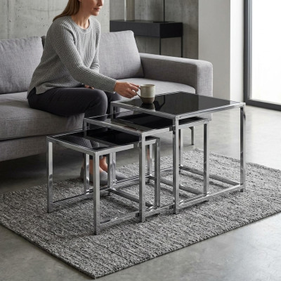 Zet 3x salontafel koffietafel bijzettafel ontwerper woonkamertafels.